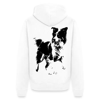 chien de race border collie - Veste à capuche bio Premium Unisexe - blanc - Dos - Thijin (182cm)