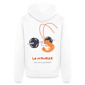 The shrimp puffs up - Unisex Premium Organic Zip Hoodie - white - Back - Thijin (182cm)