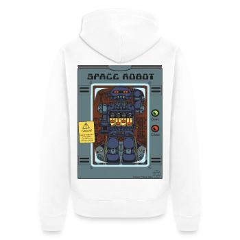 Spielzeug-Weltraumroboter. - Unisex Premium Bio Zip Hoodie - Weiß - Hinten - Thijin (182cm)