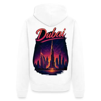 Dubaï Golfe Tiger City Émirats arabes unis Cadeau - Veste à capuche bio Premium Unisexe - blanc - Dos - Thijin (182cm)