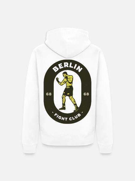 Berlin Fight Club Logo - Unisex Premium Bio Zip Hoodie - Weiß