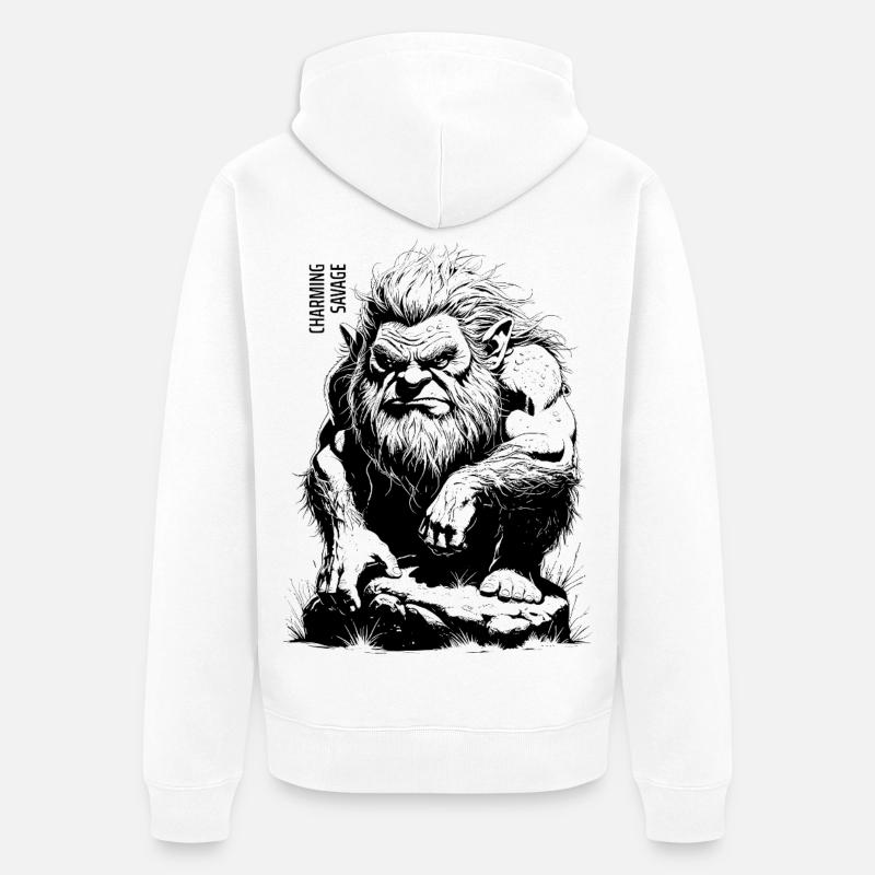 Charming Savage #1 Noir Design - Veste à capuche bio Premium Unisexe - blanc