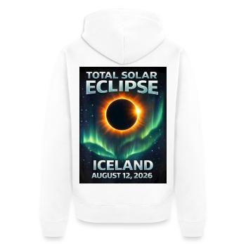 Éclipse solaire totale Islande 2026 Reykjavik - Veste à capuche bio Premium Unisexe - blanc - Dos - Thijin (182cm)
