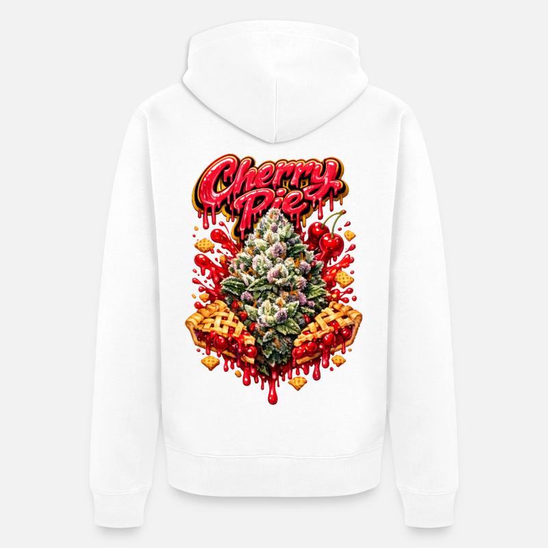 Cherry Pie Graffiti Print - Veste à capuche bio Premium Unisexe - blanc