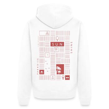 Sommer Sonne Sonnenschein - Unisex Premium Bio Zip Hoodie - Weiß - Hinten - Thijin (182cm)
