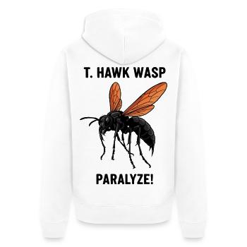 Pepsis Danger Paralyzes Tarantula Hawk Wasp - Unisex Premium Organic Zip Hoodie - white - Back - Thijin (182cm)