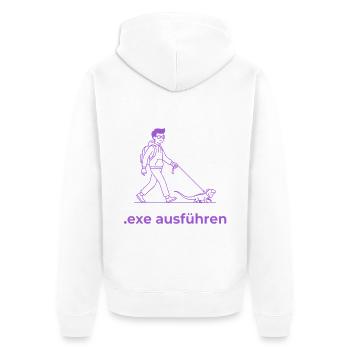 Admin Exe Ausführen lila - Unisex Premium Bio Zip Hoodie - Weiß - Hinten - Thijin (182cm)