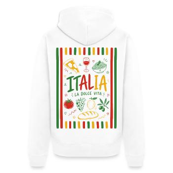 Italia - La dolce vita - Unisex Premium Bio Zip Hoodie - Weiß - Hinten - Thijin (182cm)