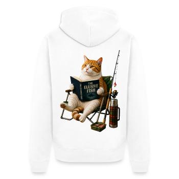 Chat pêcheur - Veste à capuche bio Premium Unisexe - blanc - Dos - Thijin (182cm)