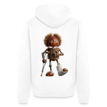 CHESTNUT BOT - The Cute Bio-Organic Robot - Unisex Premium Organic Zip Hoodie - white - Back - Thijin (182cm)