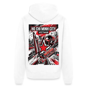 Ho Chi Minh City Vietnam - Unisex Premium Bio Zip Hoodie - Weiß - Hinten - Thijin (182cm)