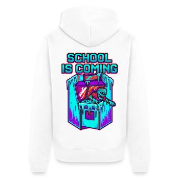 L’école arrive Arcade Pixel Art de Zombies - Veste à capuche bio Premium Unisexe - blanc - Dos - Thijin (182cm)