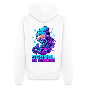 L’école arrive Joueur de zombies néon Winter Beanie - Veste à capuche bio Premium Unisexe - blanc - Dos - Thijin (182cm)