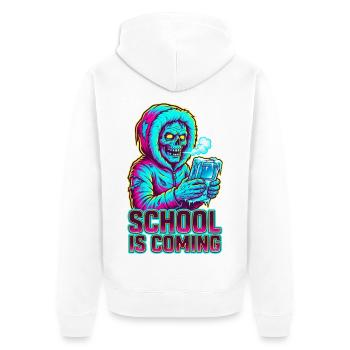 L’école arrive Zombie console portable glacée - Veste à capuche bio Premium Unisexe - blanc - Dos - Thijin (182cm)