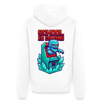 Die Schule kommt Zombie Pixel Art Arcade - Unisex Premium Bio Zip Hoodie - Weiß - Hinten - Thijin (182cm)