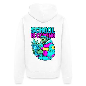 Die Schule kommt Winter '95 Handheld-Gamer Zombie - Unisex Premium Bio Zip Hoodie - Weiß - Hinten - Thijin (182cm)