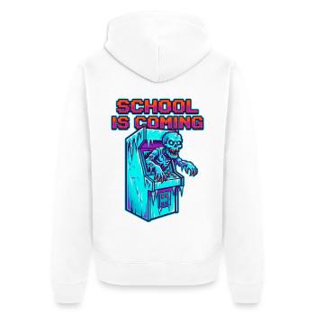 L’école arrive Arcade Pixel Art de Zombies - Veste à capuche bio Premium Unisexe - blanc - Dos - Thijin (182cm)