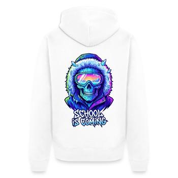 L’école arrive Parka d’hiver Cyber Skull - Veste à capuche bio Premium Unisexe - blanc - Dos - Thijin (182cm)
