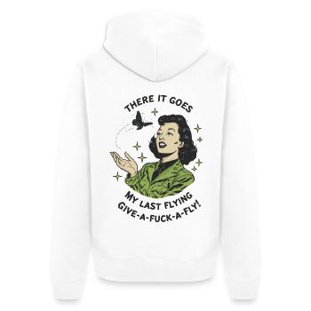 Military Jacket Butterfly - Unisex Premium Organic Zip Hoodie - white - Back - Thijin (182cm)
