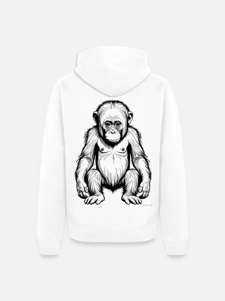 Baby-Schimpanse - Unisex Premium Bio Zip Hoodie - Weiß