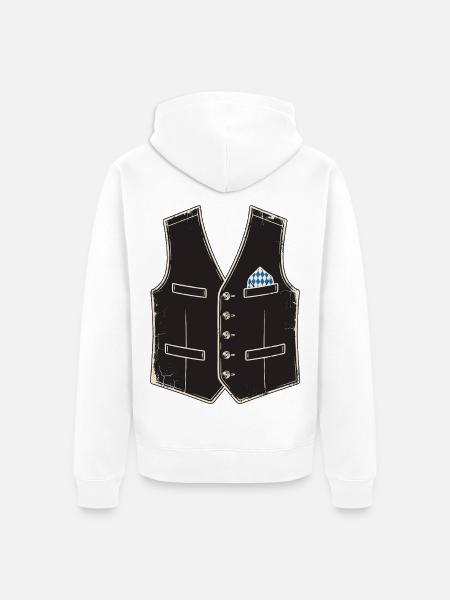 Trachten Ersatz - Unisex Premium Bio Zip Hoodie - Weiß