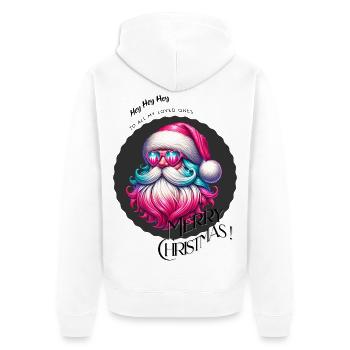 Weihnachtsmann - Fröhliche Weihnachten - Design - Unisex Premium Bio Zip Hoodie - Weiß - Hinten - Thijin (182cm)