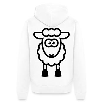 Schaf / Schäfchen / Lamm / Lämmchen (Black) - Unisex Premium Bio Zip Hoodie - Weiß - Hinten - Thijin (182cm)