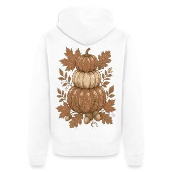 Herbstkürbis Pyramide - Unisex Premium Bio Zip Hoodie - Weiß - Hinten - Thijin (182cm)