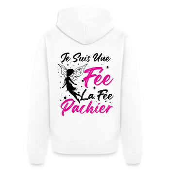 Je Suis Une Fee La Fee Pachier Humour - Veste à capuche bio Premium Unisexe - blanc - Dos - Thijin (182cm)