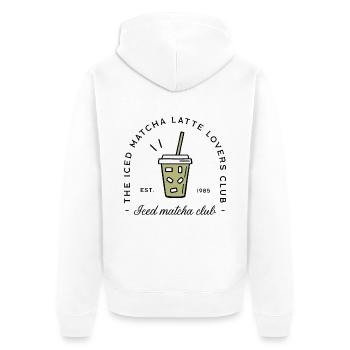 Iced matcha latte lovers - Unisex Premium Organic Zip Hoodie - white - Back - Thijin (182cm)
