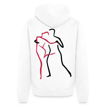 Tango-2 - Unisex Premium Bio Zip Hoodie - Weiß - Hinten - Thijin (182cm)