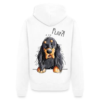 Play Gordon Setter - Chien - Cadeau - Veste à capuche bio Premium Unisexe - blanc - Dos - Thijin (182cm)