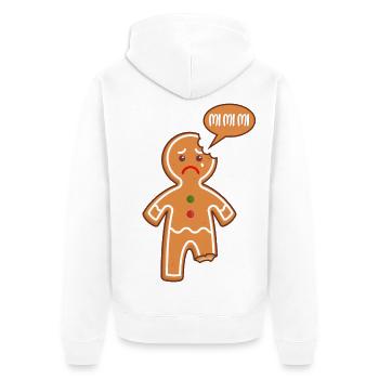 Gingerbread man Mi Mi Mi Mimimi Funny sayings - Unisex Premium Organic Zip Hoodie - white - Back - Thijin (182cm)