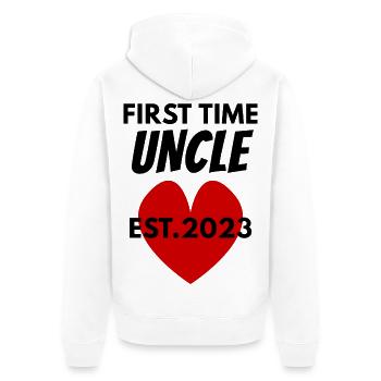 Uncle 2023 - Unisex Premium Organic Zip Hoodie - white - Back - Thijin (182cm)