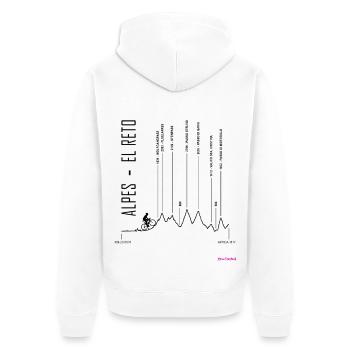 ZURICH APRICA for white - Unisex Premium Organic Zip Hoodie - white - Back - Thijin (182cm)