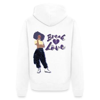 break love - Veste à capuche bio Premium Unisexe - blanc - Dos - Thijin (182cm)