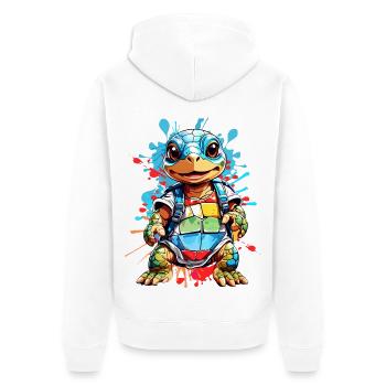 Turtle - Unisex Premium Organic Zip Hoodie - white - Back - Thijin (182cm)
