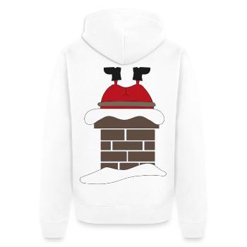 lustiges Design Weihnachten - Unisex Premium Bio Zip Hoodie - Weiß - Hinten - Thijin (182cm)