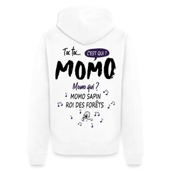 Momo Mohamed Mohammed Name Birthday Gift - Unisex Premium Organic Zip Hoodie - white - Back - Thijin (182cm)