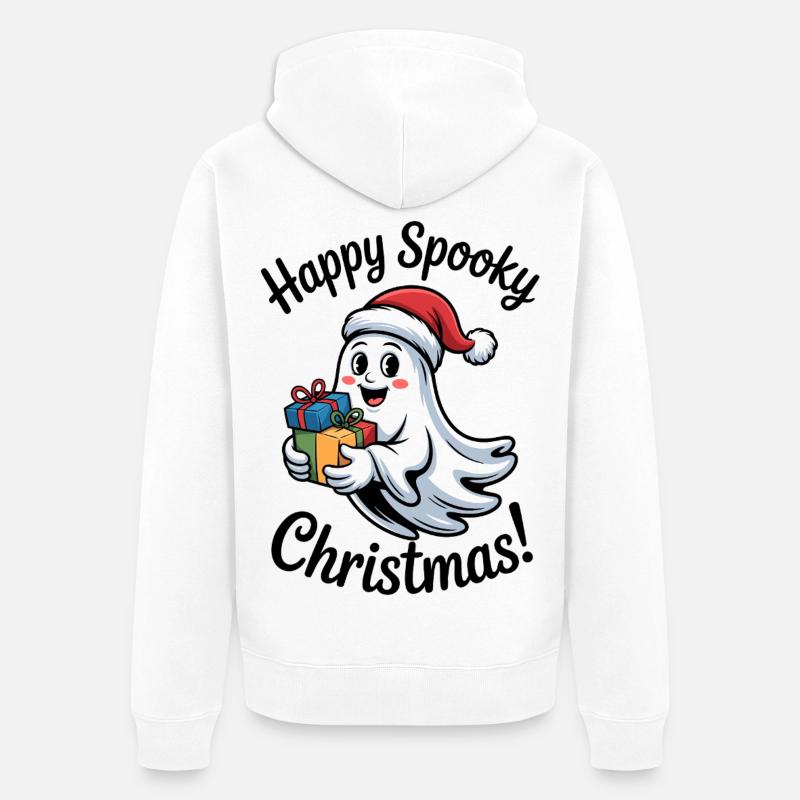 Weihnachtsgeist mit Geschenken - Veste à capuche bio Premium Unisexe - blanc