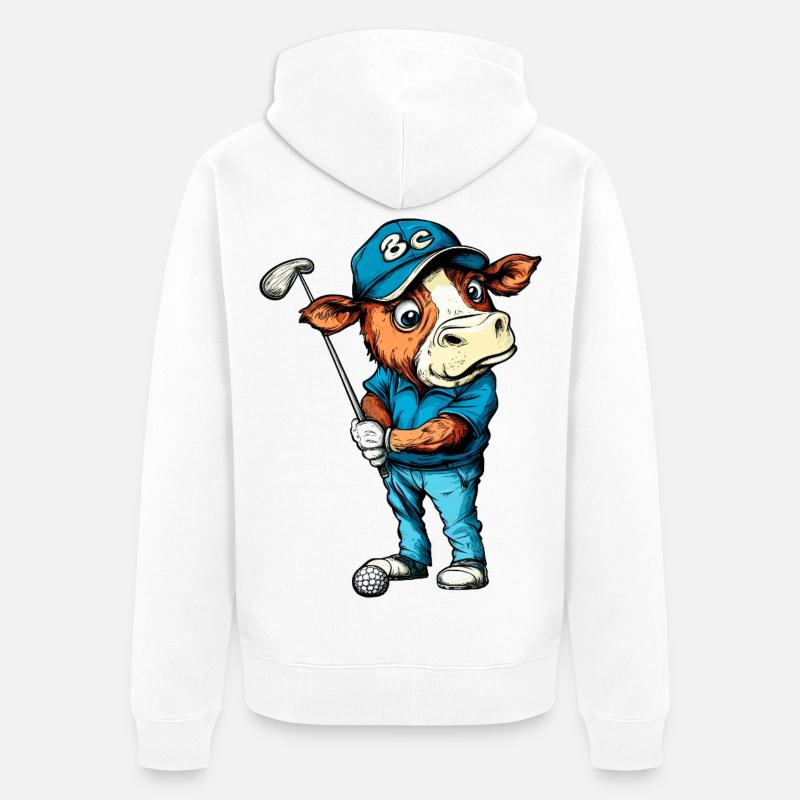 Golf de vaches - Veste à capuche bio Premium Unisexe - blanc