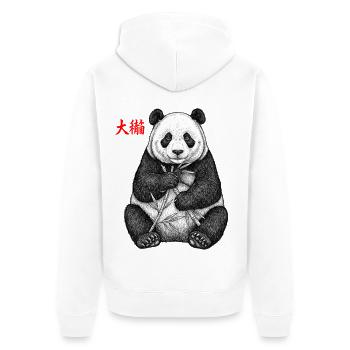Panda asiatique - Veste à capuche bio Premium Unisexe - blanc - Dos - Thijin (182cm)