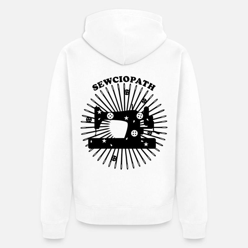 Sewciopath - Design noir - Veste à capuche bio Premium Unisexe - blanc