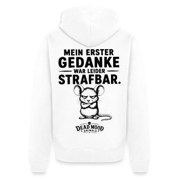Lustiges Geschenk für Kollegen Schwarzer Humor - Unisex Premium Bio Zip Hoodie - Weiß - Hinten - Thijin (182cm)