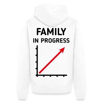 Family In Progress (Schwanger / Eltern / 2C) - Unisex Premium Bio Zip Hoodie - Weiß - Hinten - Thijin (182cm)