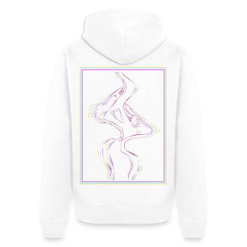 Kissing mouths in rainbow frame - Unisex Premium Organic Zip Hoodie - white - Back - Thijin (182cm)