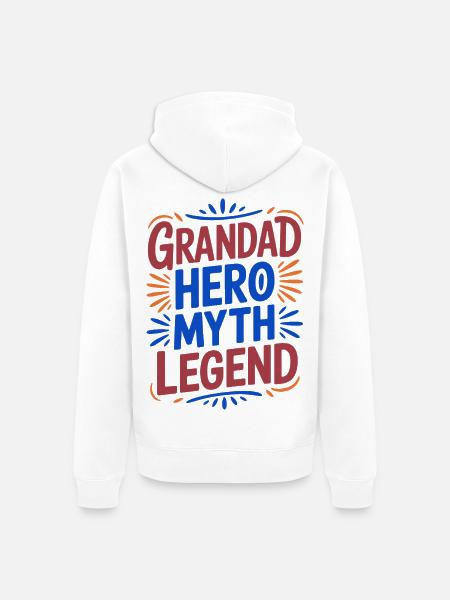 Großvater-Helden-Mythos-Legende - Unisex Premium Bio Zip Hoodie - Weiß