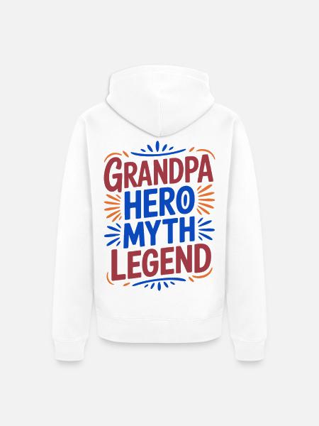 Opa-Helden-Mythos Legende - Unisex Premium Bio Zip Hoodie - Weiß