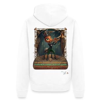 Ameise MALÚ Trompete Jazz Band Brass Musik Pop Art - Unisex Premium Bio Zip Hoodie - Weiß - Hinten - Thijin (182cm)