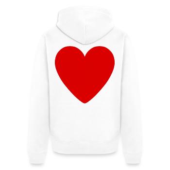 Crimson Heart Emblem - Unisex Premium Bio Zip Hoodie - Weiß - Hinten - Thijin (182cm)